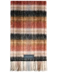 Piquadro - Check-Pattern Fringed Scarf - Lyst