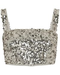 Dolce & Gabbana - Cropped-Top Mit Pailletten - Lyst