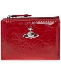 Vivienne Westwood - Slim Flap Orb-Plaque Leather Wallet - Lyst