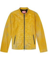 DIESEL - L-Evert-A Leather Zip-Front Jacket - Lyst