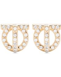 Ferragamo - Gancio 3D Crystal Stud Earrings - Lyst