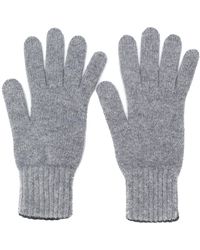Pringle of Scotland Guantes con detalles de canalé - Gris