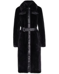 Patrizia Pepe - Belted Faux-Fur Coat - Lyst