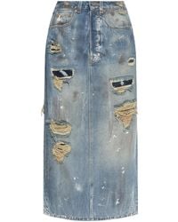 Vetements - ダメージ デニムスカート - Lyst