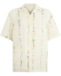120% Lino - Floral-Print Linen Shirt - Lyst