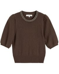Chinti & Parker - T-Shirt À Manches Bouffantes Et Ornements En Cristal - Lyst