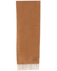 Max Mara - Logo-Embroidered Fringed Scarf - Lyst