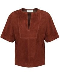 Yves Salomon - Double-Sided V-Neck Top - Lyst