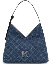 KARL LAGERFELD - Logo-Plaque Monogram-Pattern Shoulder Bag - Lyst