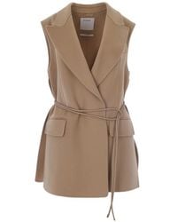 Sportmax - Belted-Waist Sleeveless Waistcoat - Lyst