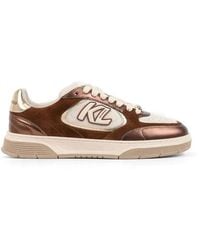 KARL LAGERFELD - Logo-Detail Suede Sneakers - Lyst