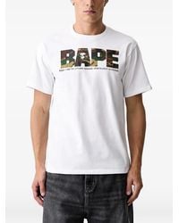 A Bathing Ape - T-Shirt À Logo Camouflage - Lyst