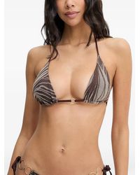 Guess - Animal-Print Ring-Detail Bikini Top - Lyst