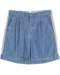 Valentino Garavani - Crochet-Detail Denim Shorts - Lyst