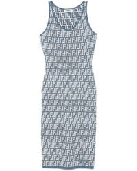 Fendi - Midi-Jurk Met Ff-Jacquard - Lyst