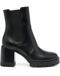 Casadei - Nancy 75Mm Block-Heel Leather Boots - Lyst