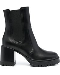 Casadei - Nancy 75Mm Block-Heel Leather Boots - Lyst