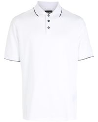 Giorgio Armani - Contrasting-trim Cotton Polo Shirt - Lyst