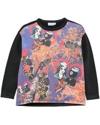 The Artistylist - Graphic-Print Mesh-Panel Sweatshirt - Lyst