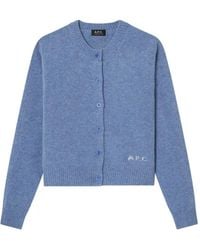 A.P.C. - Cropped- Wool Cardigan - Lyst