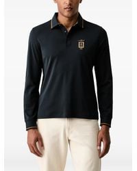Aeronautica Militare - Embroidered-Logo Long-Sleeve Polo Shirt - Lyst