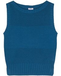 Aspesi - Pointelle-knit Sleeveless Top - Lyst