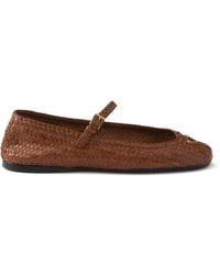 Prada - Woven Leather Ballet Flats - Lyst