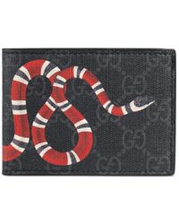 Gucci Black Leather Kingsnake Bifold 
