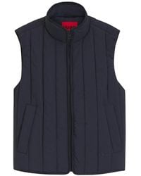 HUGO - Logo-Patch Quilted Gilet - Lyst