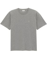 Saint Laurent - T-shirt Cassandre en coton mélangé - Lyst