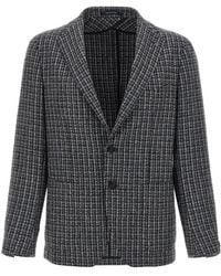 Tagliatore - Wool Tweed Blazer With Peak Lapels - Lyst