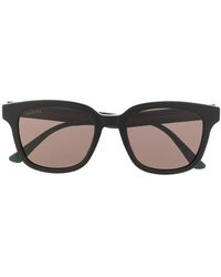 Gucci - Web Detail Rectangular-Frame Sunglasses - Lyst