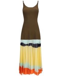 Fendi - Long Dress With Striped Skirt Multi - Lyst