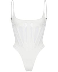 Mugler - Semi-sheer Thong Swimsuit - Lyst