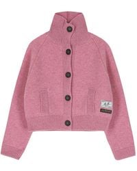 B.B. Wallace - Turtleneck Double-Layer Cardigan - Lyst
