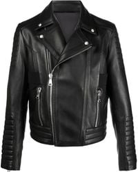 Balmain - Chaqueta biker a paneles - Lyst