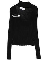 GIUSEPPE DI MORABITO - Gerippter Pullover mit Sicherheitsnadel - Lyst