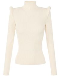 Elisabetta Franchi - Knit Turtleneck Top With 3D Details - Lyst