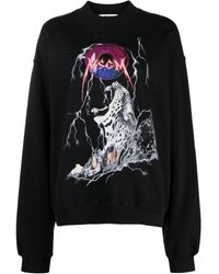 MSGM - Sweater Met Grafische Print - Lyst