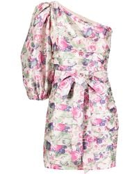 LoveShackFancy - Floral-Print One-Shoulder Dress - Lyst