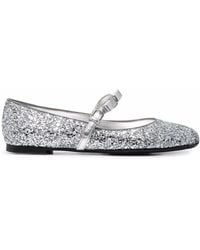 Ferragamo - Ferragamo Bow-Detail Glitter Ballerina Shoes - Lyst