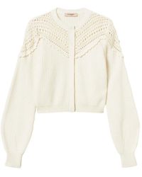 Twinset - Geribbeld Vest Met Gehaakt Detail - Lyst