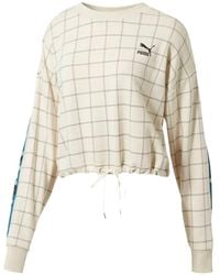 PUMA - Plaid Revolt Crew-Neck Sweatshirt - Lyst