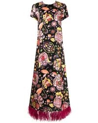 La DoubleJ - Swing Floral-Print Maxi Dress - Lyst