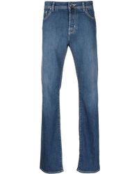 Jacob Cohen - Logo-Embroidered Straight-Leg Jeans - Lyst