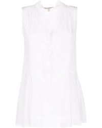 Shiatzy Chen - Silk Ruffle-Detail Sleeveless Blouse - Lyst