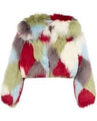 Blumarine - Intarsia-Design Fur Jacket - Lyst
