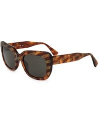Moschino - Logo-Print Tortoiseshell-Effect Sunglasses - Lyst