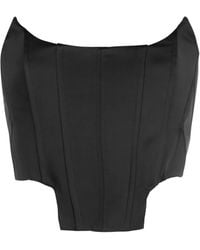 GIUSEPPE DI MORABITO - Strapless Satin Corset Top - Lyst