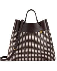 Mulberry - Ebony & Eggshell Woven-Design Leather Tote Bag - Lyst